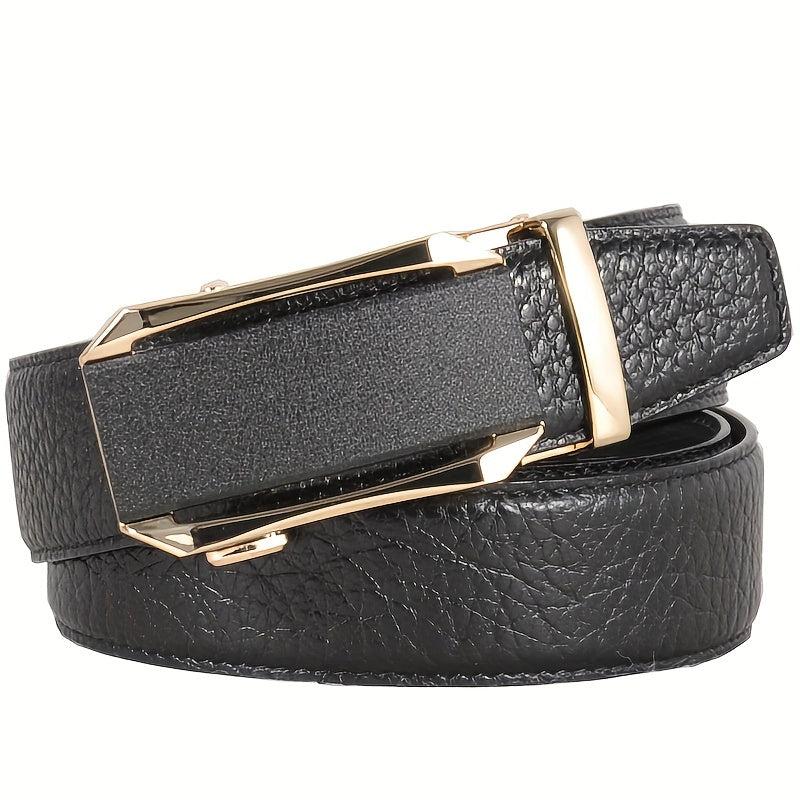 Men's Leather Belt Automatic Buckle Waist Strap