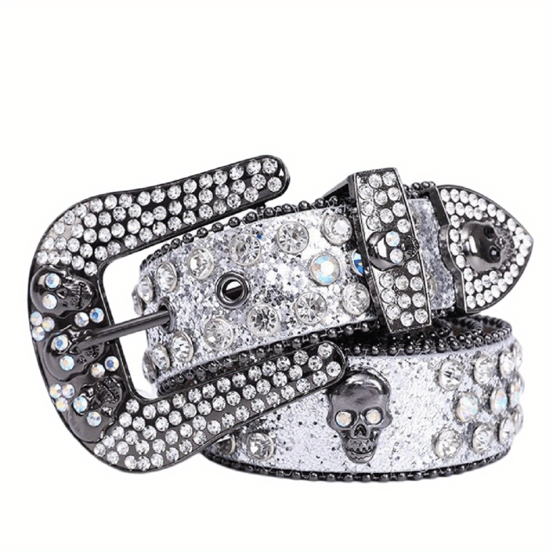 Western Rhinestone Belt Cowgirl Bling Studded Leather Men Women