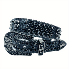 Western Rhinestone Belt Cowgirl Bling Studded Leather Men Women