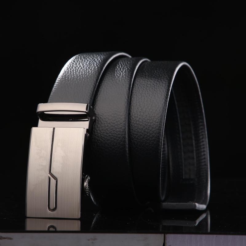 Men's Auto Buckle Leather Belt Business Suit Waist Strap