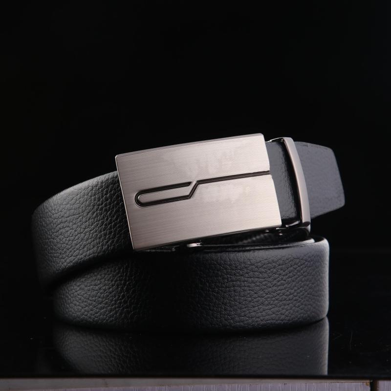 Men's Auto Buckle Leather Belt Business Suit Waist Strap
