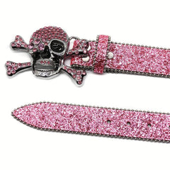 Skull High end Gun Glass Inlaid Diamond Alloy PIN Silver Street Style