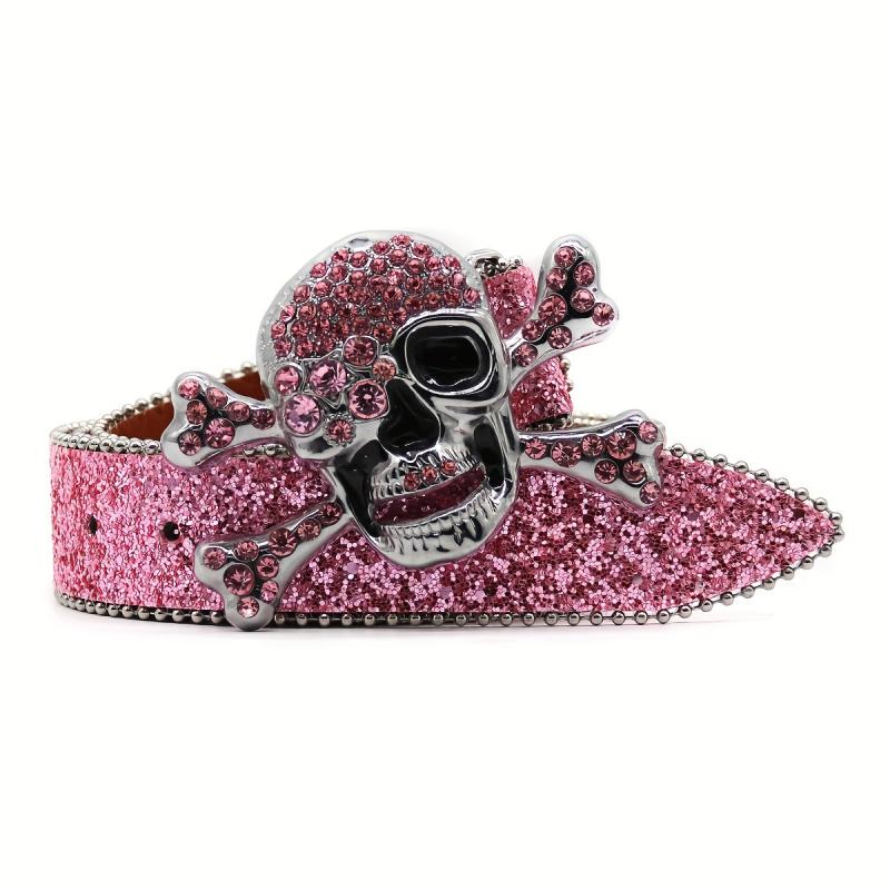 Skull High end Gun Glass Inlaid Diamond Alloy PIN Silver Street Style