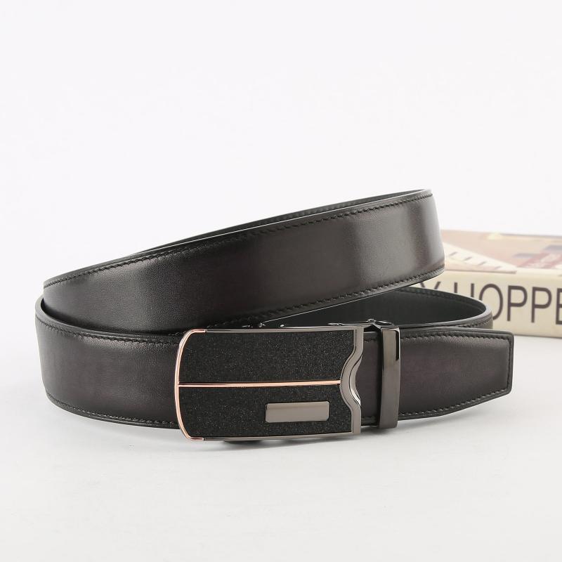 Men's Leather Belt Automatic Buckle Business Waist Strap High Belt