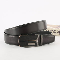 Men's Leather Belt Automatic Buckle Business Waist Strap High Belt