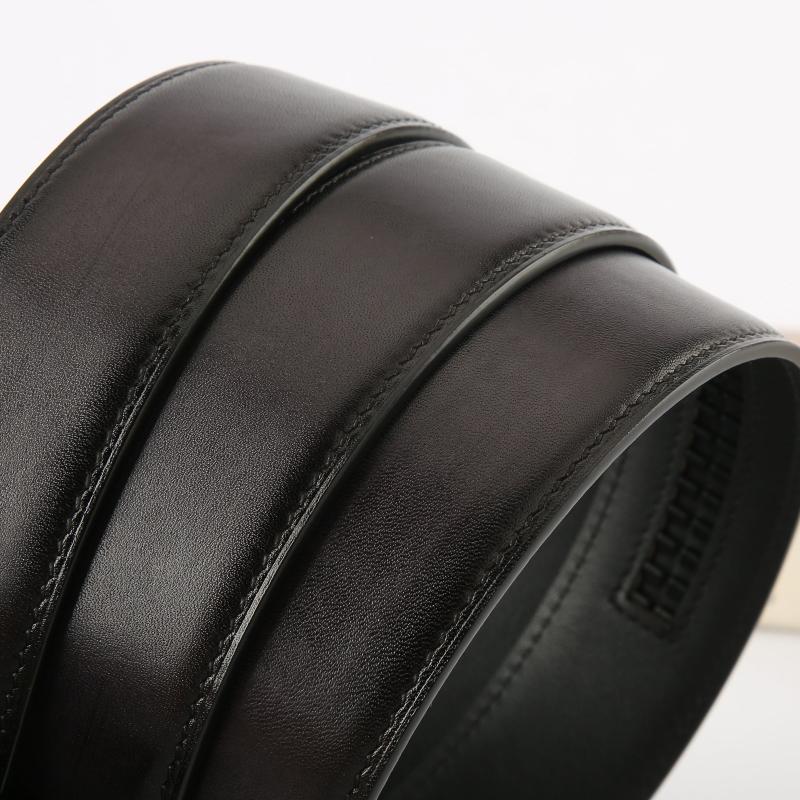 Men's Leather Belt Automatic Buckle Business Waist Strap High Belt