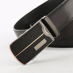 Men's Leather Belt Automatic Buckle Business Waist Strap High Belt