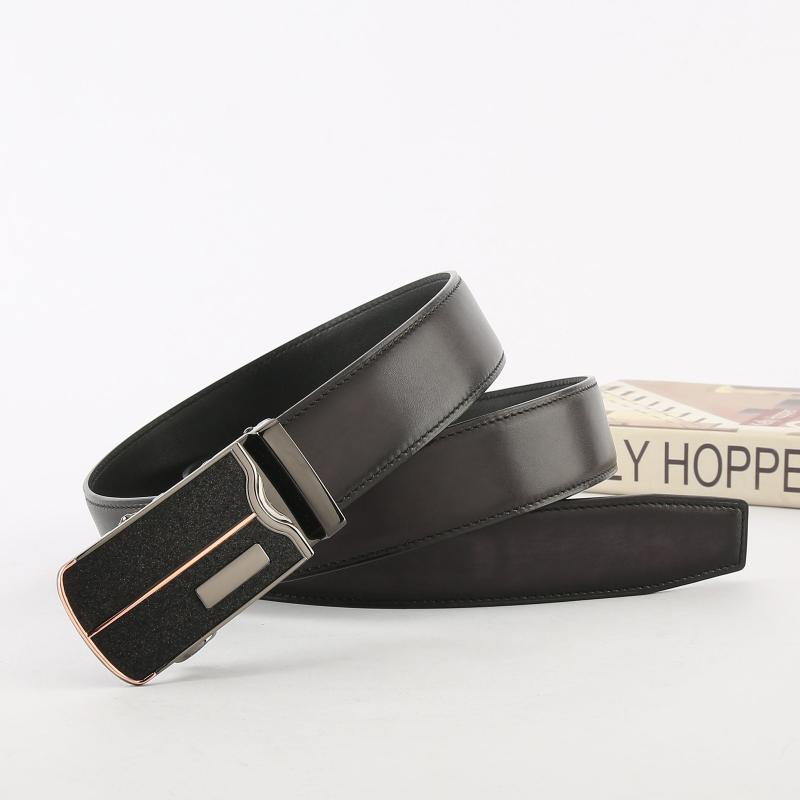 Men's Leather Belt Automatic Buckle Business Waist Strap High Belt