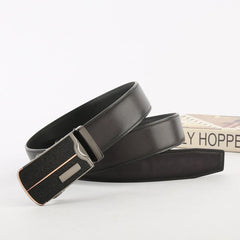 Men's Leather Belt Automatic Buckle Business Waist Strap High Belt