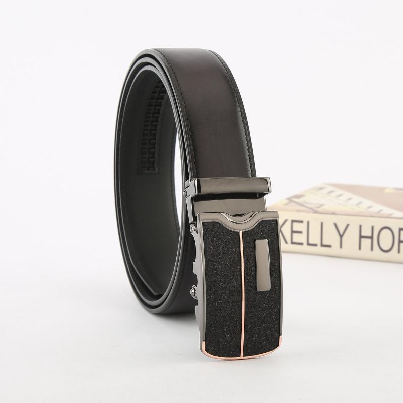 Men's Leather Belt Automatic Buckle Business Waist Strap High Belt