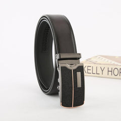 Men's Leather Belt Automatic Buckle Business Waist Strap High Belt