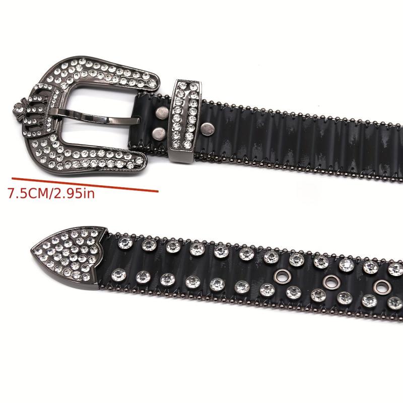 Rhinestones Crowns Straps Unisex Punk Trousers Belt