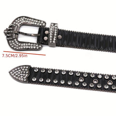 Rhinestones Crowns Straps Unisex Punk Trousers Belt