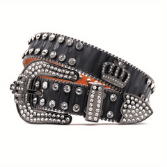 Rhinestones Crowns Straps Unisex Punk Trousers Belt