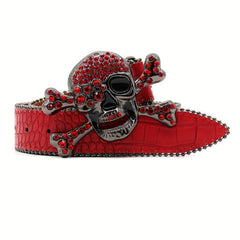 Artificial Diamond Belt Rivet Alloy Needle Buckle Snakeskin Hip hop Style