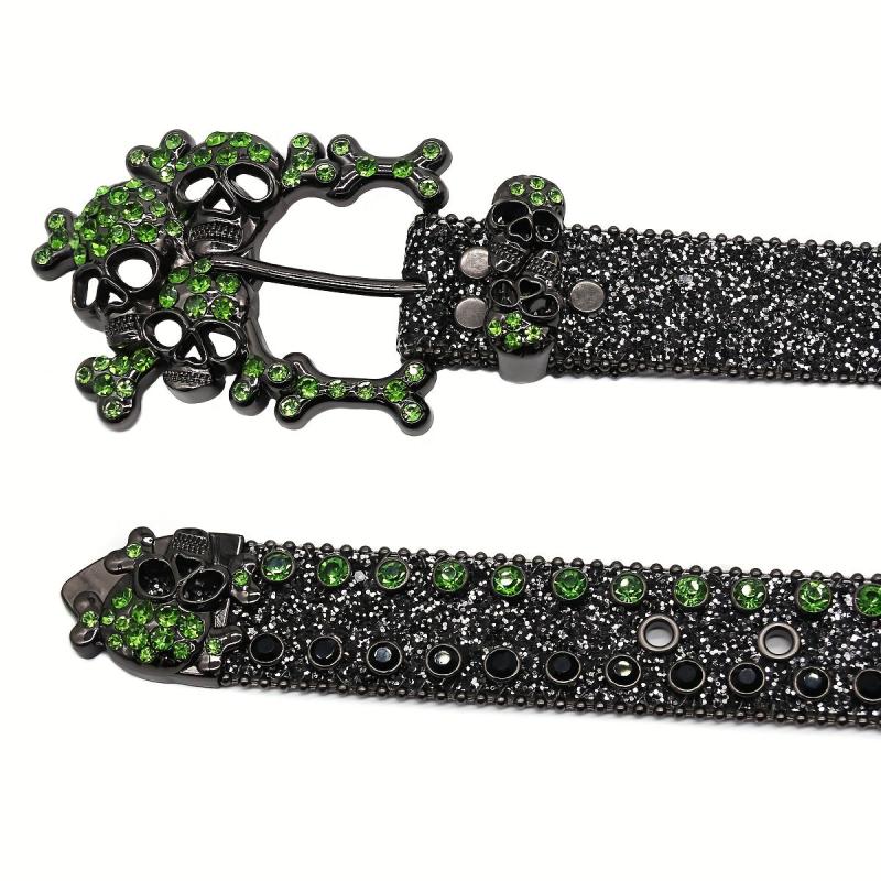 Skull Rhinestone Buckle Hip hop Punk Style Alloy Buckle
