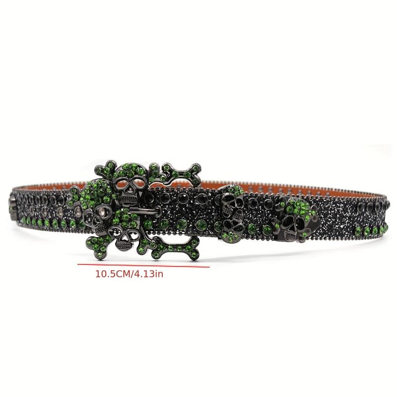 Skull Rhinestone Buckle Hip hop Punk Style Alloy Buckle