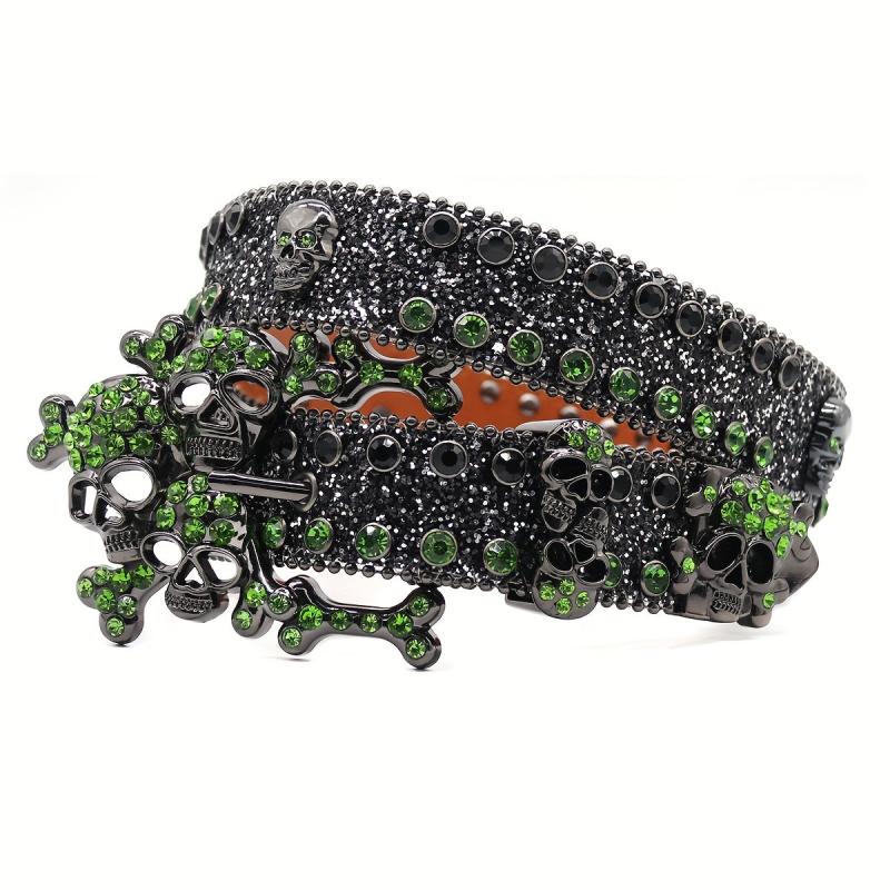 Skull Rhinestone Buckle Hip hop Punk Style Alloy Buckle