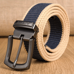 Men's Casual Buckle Canvas Belt Woven Belt Student Daily Use