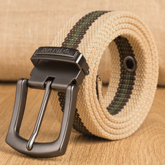 Men's Casual Buckle Canvas Belt Woven Belt Student Daily Use