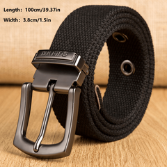 Men's Casual Buckle Canvas Belt Woven Belt Student Daily Use
