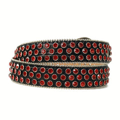 Red Rhinestone Belt Western Cowboy Cowgirl Stone Crystal Studded Waist Belt