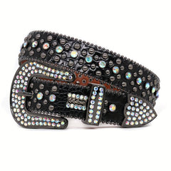 Western Rhinestone Belt Men Women Strap Pin Buckle Punk