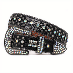Western Rhinestone Belt Men Women Strap Pin Buckle Punk
