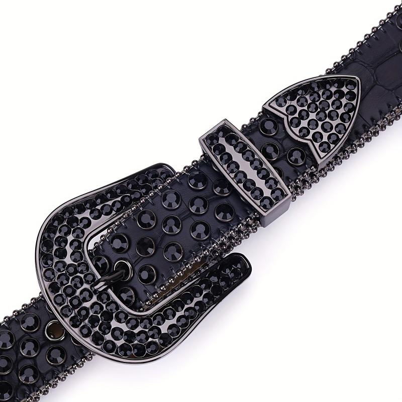 Bling Rhinestone Belt Western Cowboy Cowgirl Crystal Leather Jeans Dress
