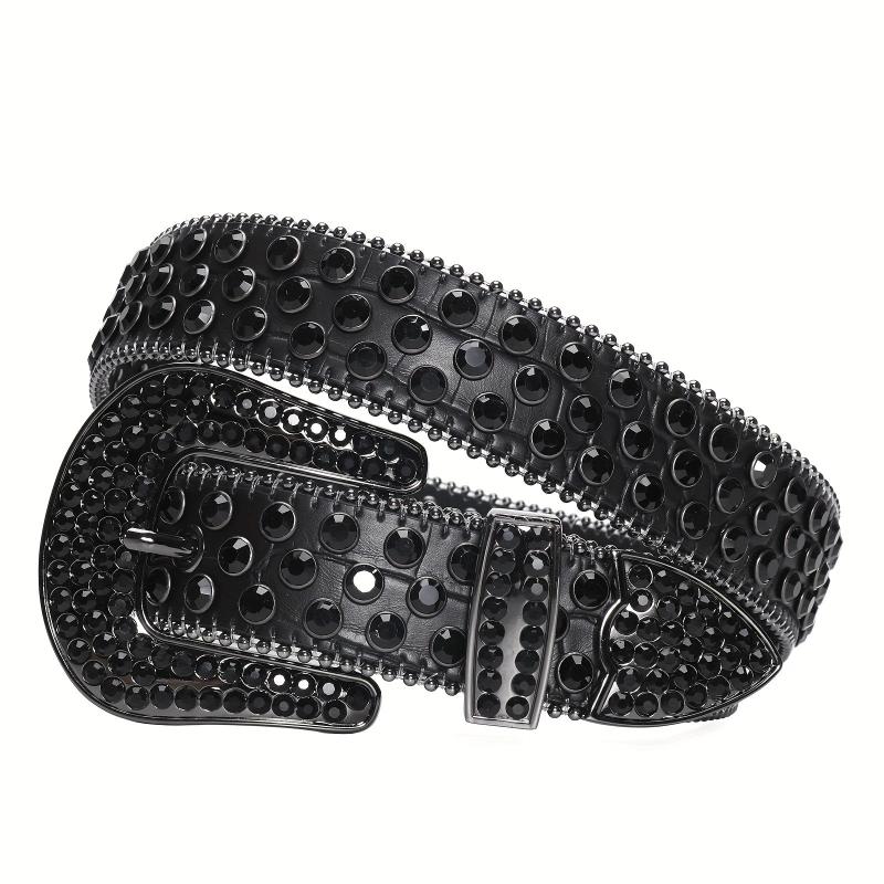 Bling Rhinestone Belt Western Cowboy Cowgirl Crystal Leather Jeans Dress