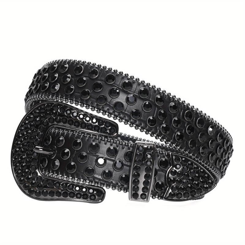 Bling Rhinestone Belt Western Cowboy Cowgirl Crystal Leather Jeans Dress