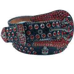 Men's Jeans Rhinestone Belt Western Denim Rivet PU Leather Belt