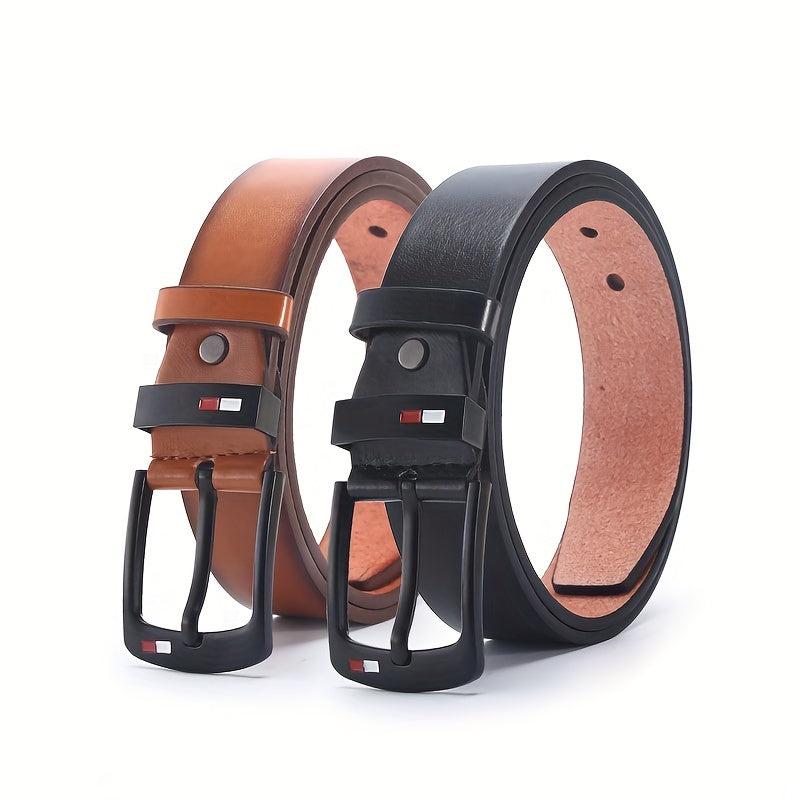 Men's PU Leather Pin Buckle Casual Jeans Pants Belt