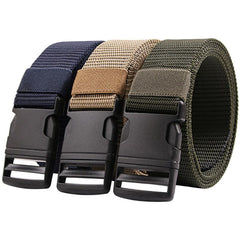 Men's Nylon Canvas Belt Metal Plastic Buckle Military Tactical Belt