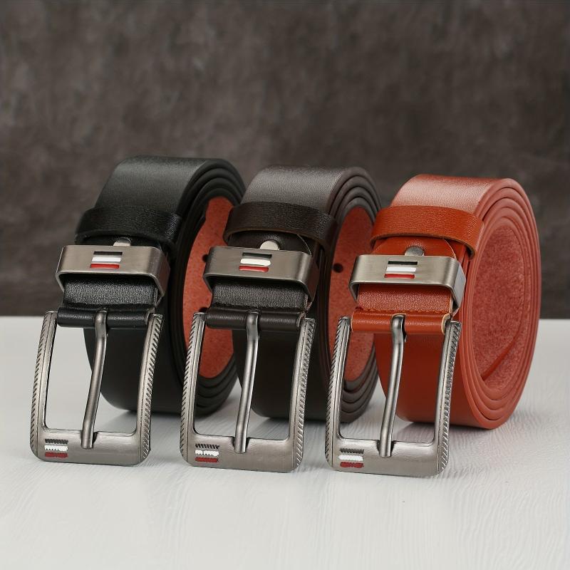 Men's Pin Buckle Belt PU Leather Belt Jeans Waist Strap