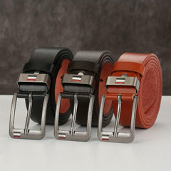Men's Pin Buckle Belt PU Leather Belt Jeans Waist Strap