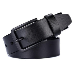 Men's Leather Belt Pin Buckle Cowhide Casual Leather Belt Retro Pants Belt