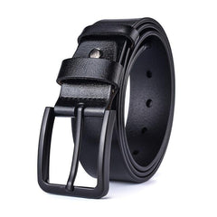 Men's Leather Belt Pin Buckle Cowhide Casual Leather Belt Retro Pants Belt