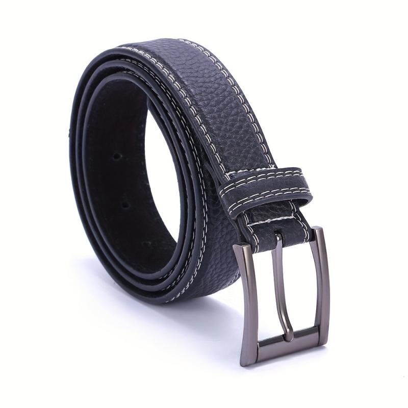 Men's Leather Belt Pin Buckle Jeans Cowhide Belt Extra Thick High End