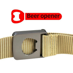 Men's Outdoor Work Belt with Beer Opener Buckle