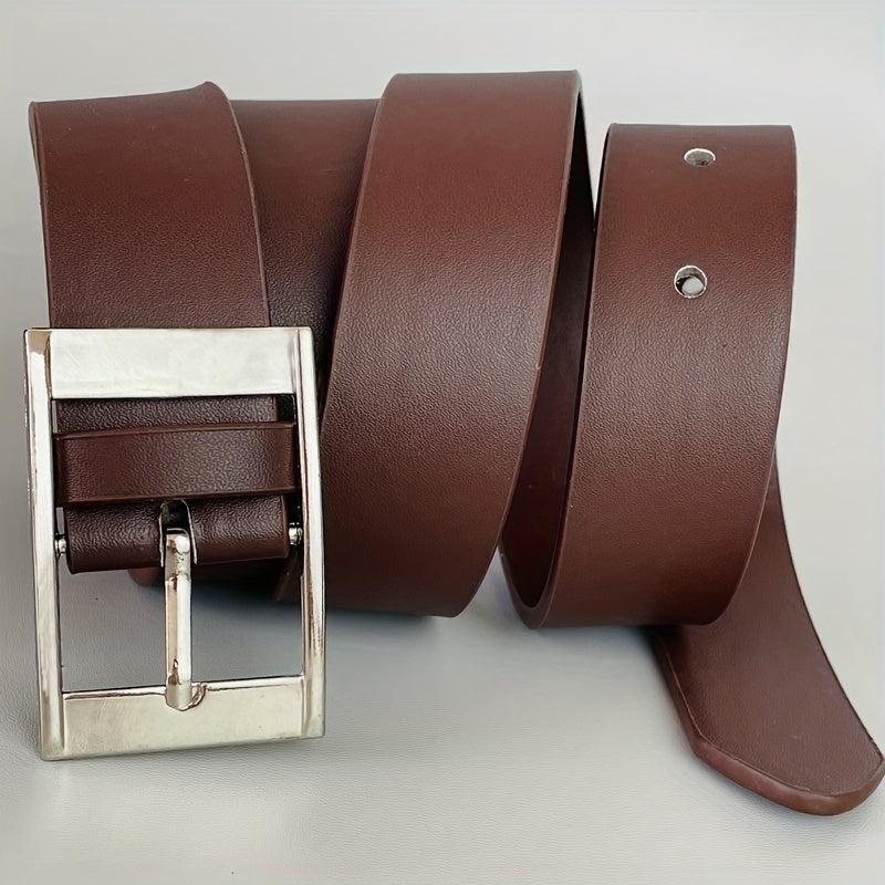 Men's Coffee Pin Buckle Leather Belt Casual PU Leather Belt