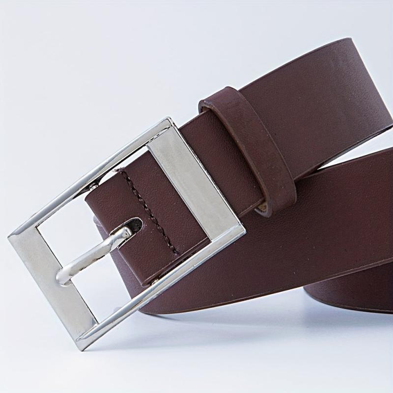 Men's Coffee Pin Buckle Leather Belt Casual PU Leather Belt