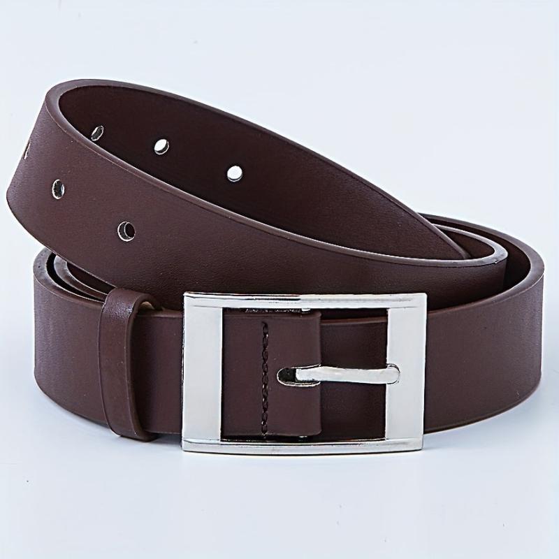 Men's Coffee Pin Buckle Leather Belt Casual PU Leather Belt