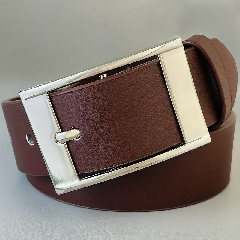 Men's Coffee Pin Buckle Leather Belt Casual PU Leather Belt