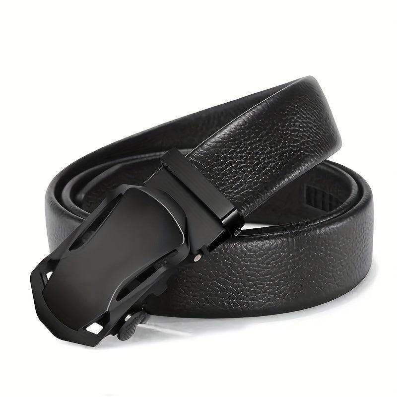 2pcs Men's Belt PU Ratchet Casual Belt Cut To Exact Fit