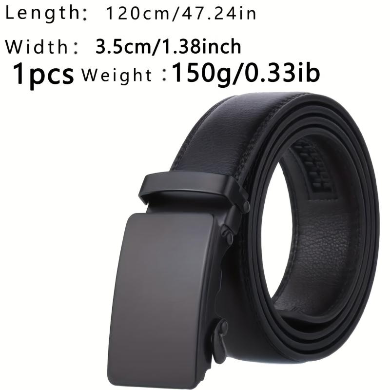 2pcs Men's Belt PU Ratchet Casual Belt Cut To Exact Fit