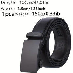 2pcs Men's Belt PU Ratchet Casual Belt Cut To Exact Fit