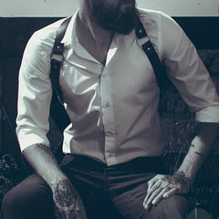 Men's Adjustable Shoulder Ring Suspenders Waistband