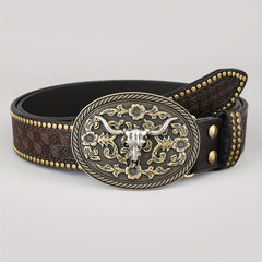 Men's Western Cowboy Casual Vintage Dark Brown Belt