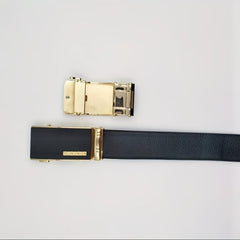 Men's Leather Belt Automatic Buckle Business Suit Waist Strap